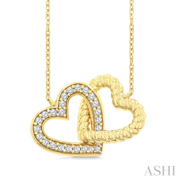 Diamond Heart Interlocked Link Necklace
